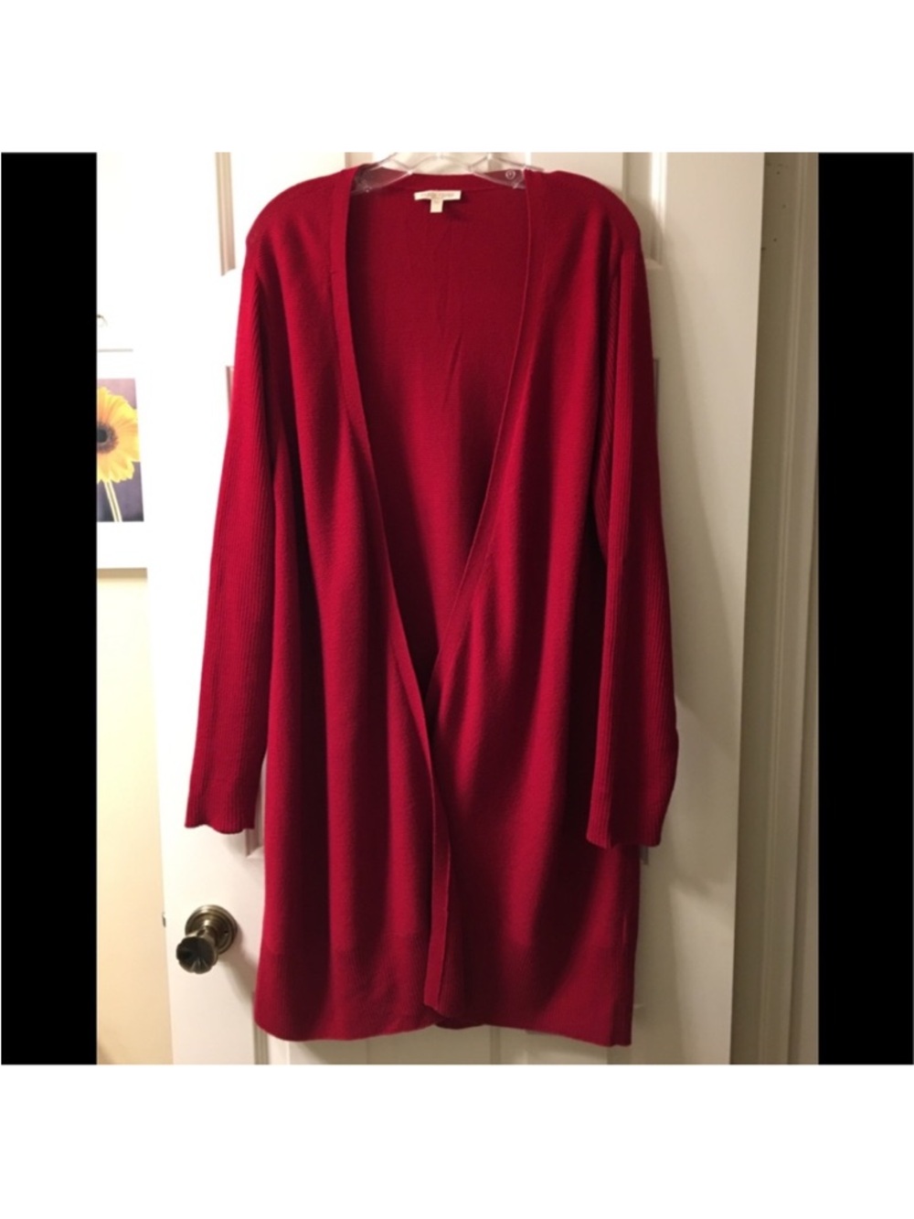 Eileen fisher red long cardigan 1x